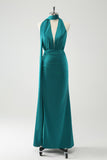 Pavone guaina con scollo a V Backless Abito da sposa con fessura