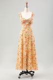 Yellow Flower A Line Corsetto Abito da sposa