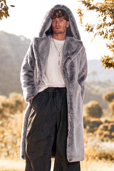 Cappotto Lungo Uomo Invernale - Stile Trench, In Poliestere, Con Risvolto, Taglie Forti Fino A 2XL (Nero)