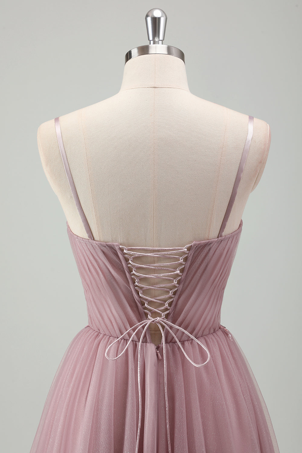 Sparkly Grigio Viola Una Linea Paillettes Corsetto Abito Da Ballo Lungo