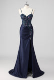 Sparkly grigio verde sirena senza spalline paillettes corsetto increspato lungo Abito da cerimonia con fessura