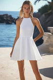 Una linea Halter Chiffon Semplice Abito Da Laurea
