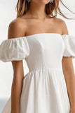 A Line White Off The Shoulder Abito corto da laurea