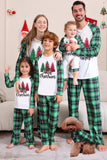 Pigiami di famiglia Buon Natale verde e bianco