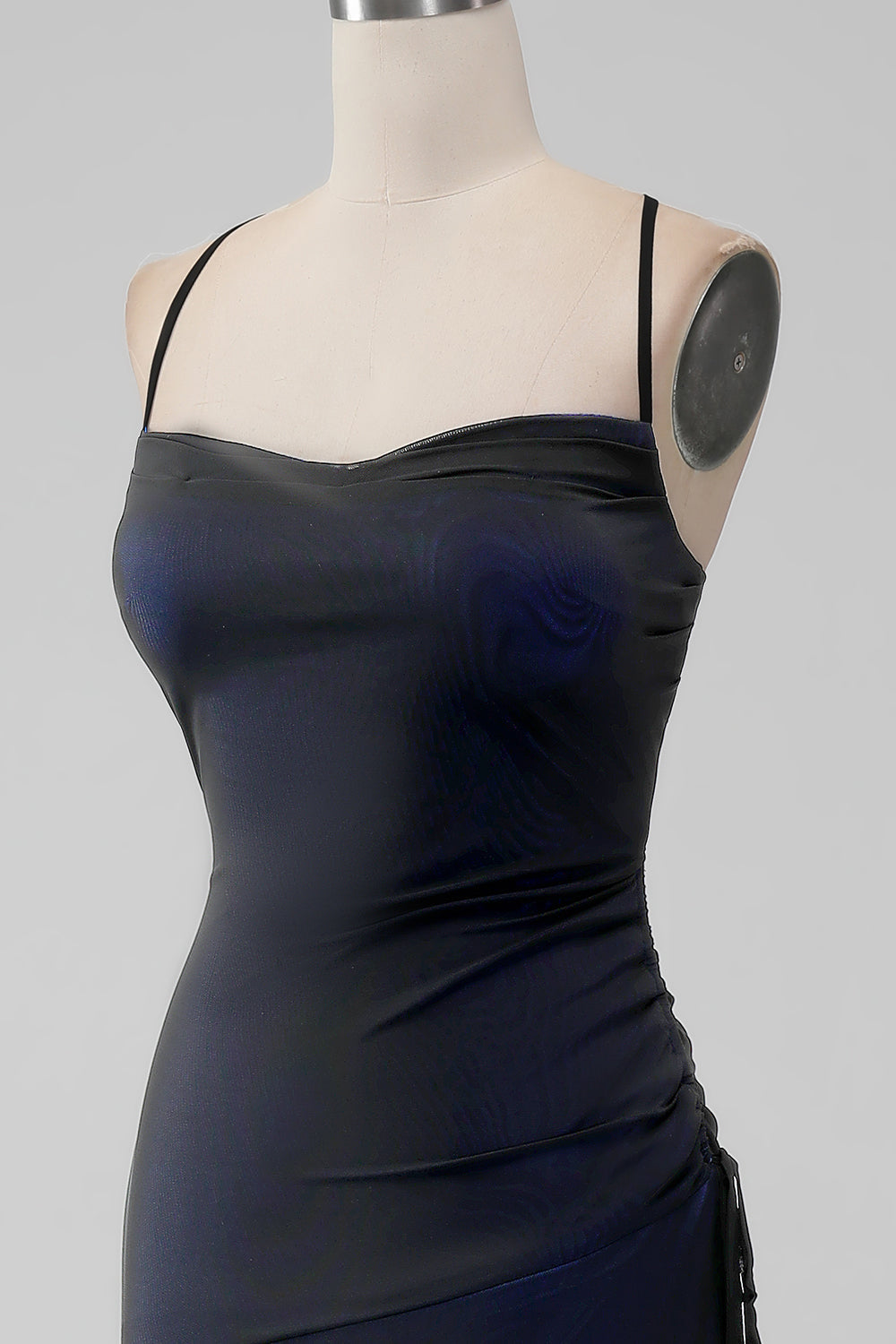 Abito Da Damigella D'onore Con Cinghie Sottili Guaina Rossa Nera Con Elasticità