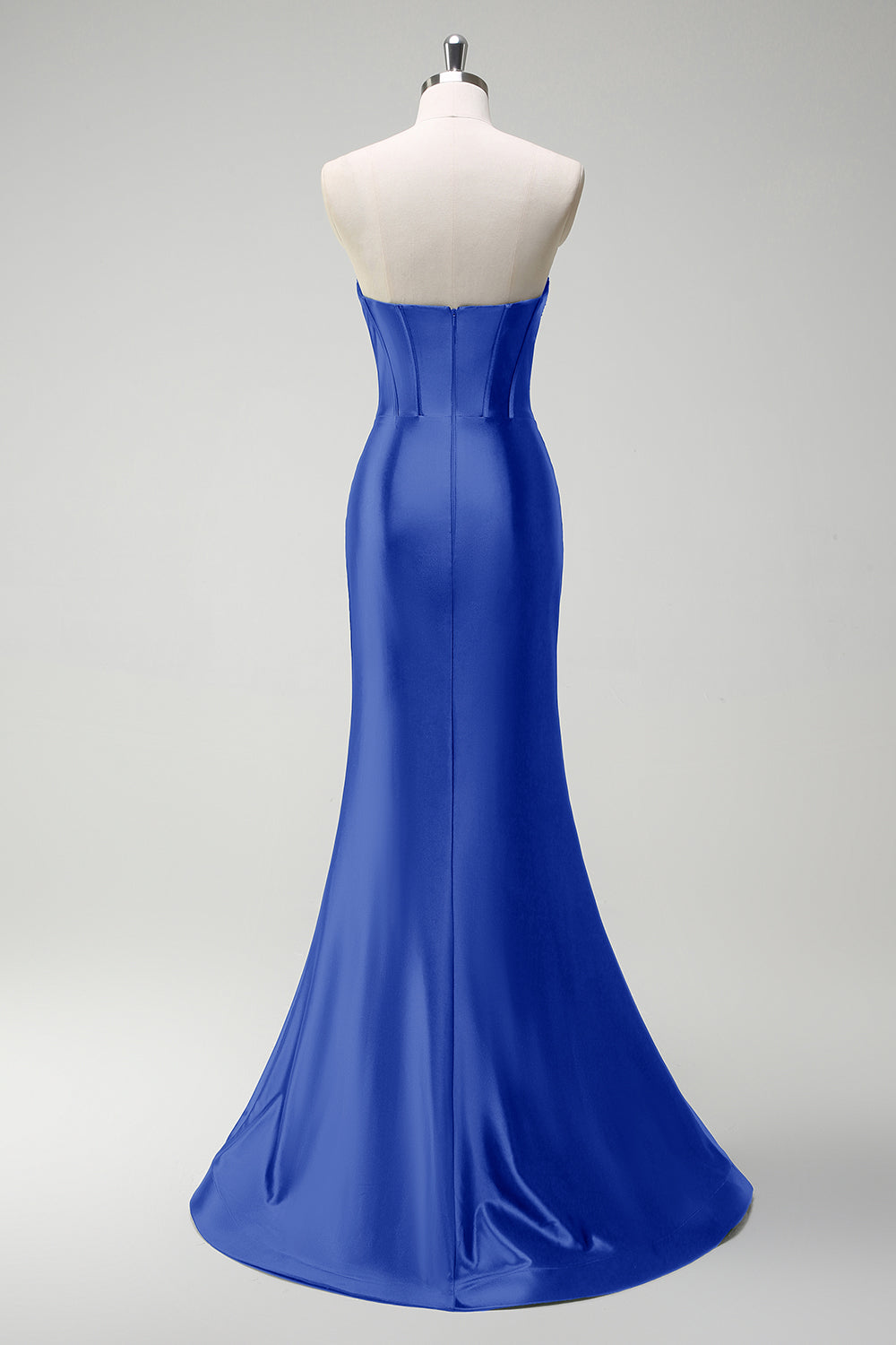 Scintillante verde scuro sirena perline corsetto raso lungo Abito da cerimonia con fessura