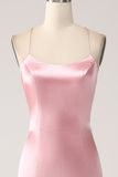 Blush Mermaid Spaghetti Straps Abito lungo da ballo