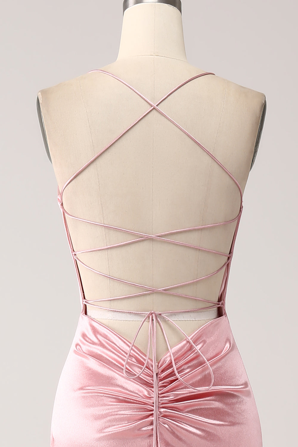Blush Mermaid Spaghetti Straps Abito lungo da ballo