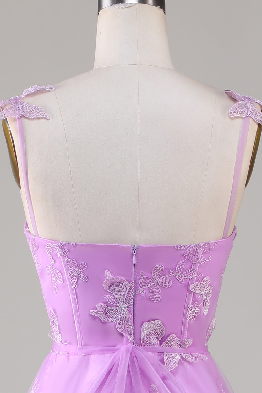 Abiti linea A verde corsetto lungo abito da ballo di tulle con farfalle 3D