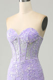 Elegante sirena Sweetheart abito da ballo corsetto azzurro con appliques