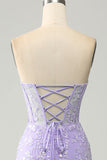 Elegante sirena Sweetheart abito da ballo corsetto azzurro con appliques