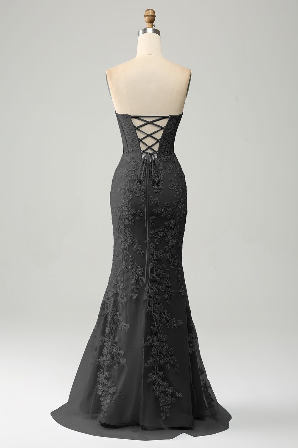 Elegante sirena Sweetheart abito da ballo corsetto azzurro con appliques
