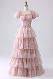 Arrossire Tulle Abito da ballo a balze con corsetto