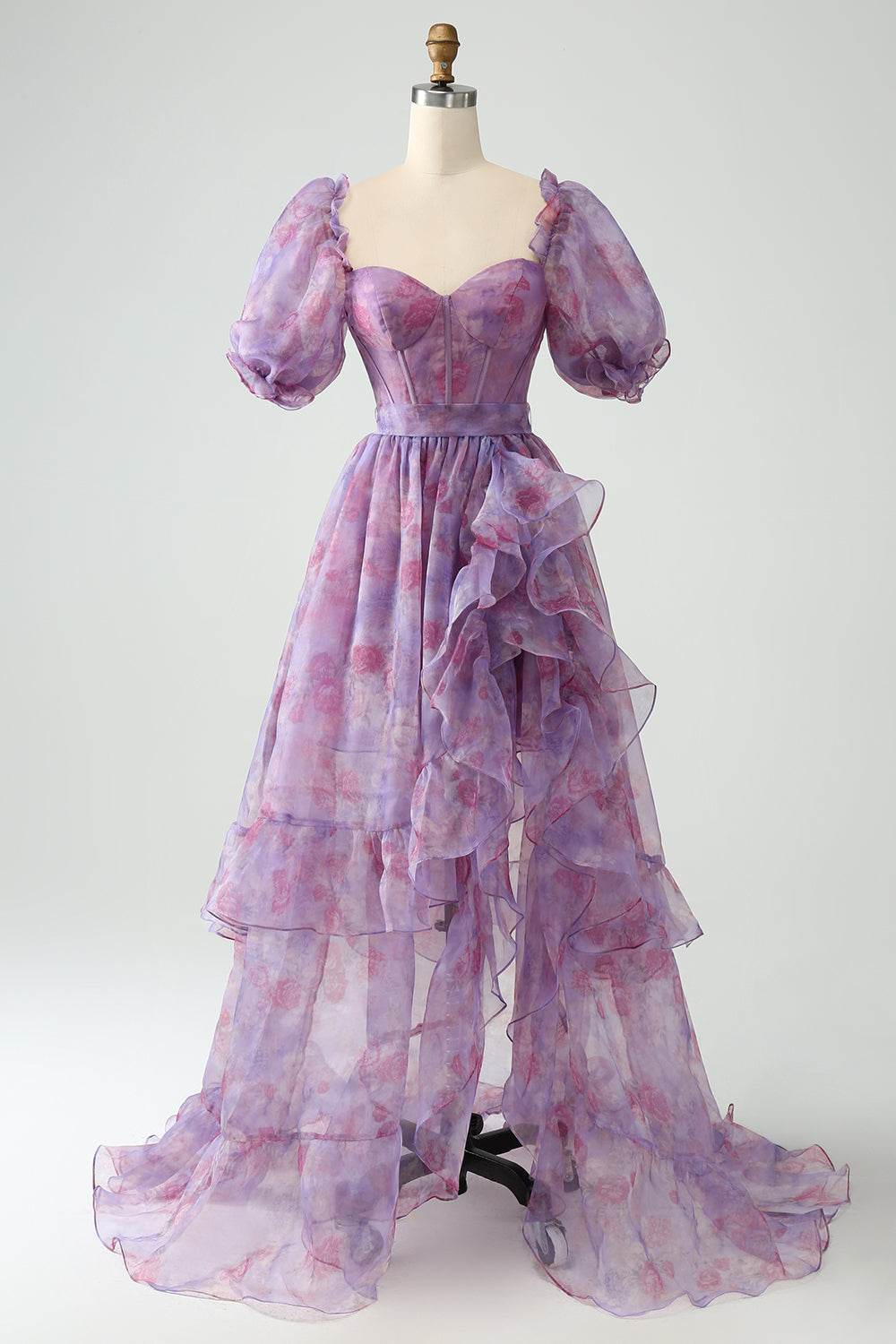 Viola A Line Abito da cerimonia corsetto con scollo quadrato con fessura