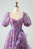 Viola A Line Abito da cerimonia corsetto con scollo quadrato con fessura