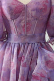 Viola A Line Abito da cerimonia corsetto con scollo quadrato con fessura