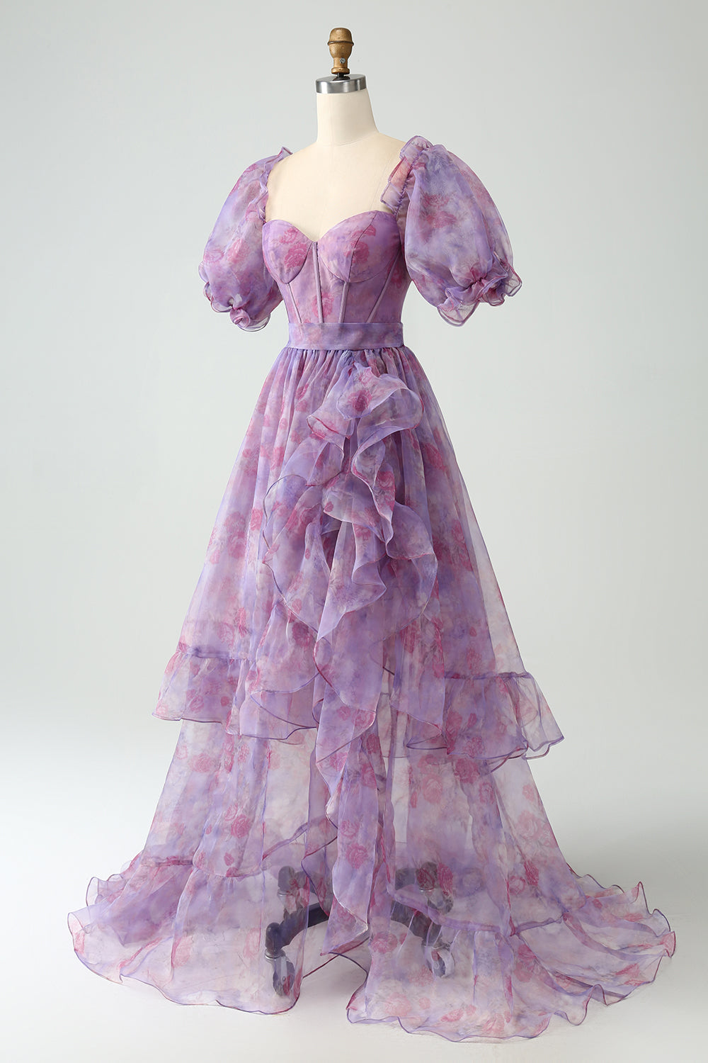 Viola A Line Abito da cerimonia corsetto con scollo quadrato con fessura