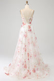Nero A-Line Fiore Paillettes Corsetto Lungo Prom Dress