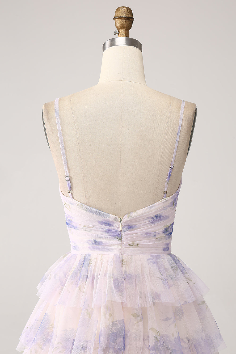 Fiore di lavanda Abito da ballo principessa a più livelli con pieghe