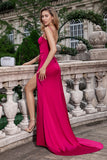 Borgogna Sirena Spaghetti Straps Lungo Corsetto Abito Da Cerimonia con Fessura