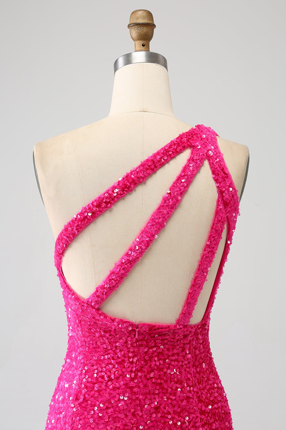 Sparkly Mermaid One Shoulder Paillettes Paillettes Abito Lungo Prom con Spacco