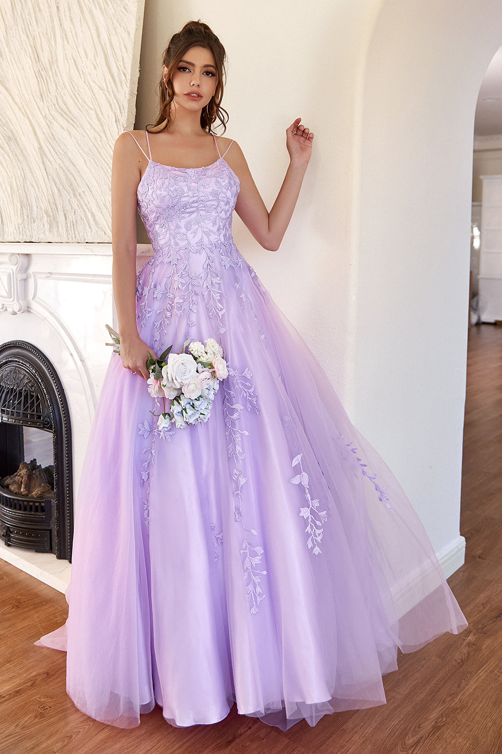 Elegante Abito da Ballo A-line lavanda