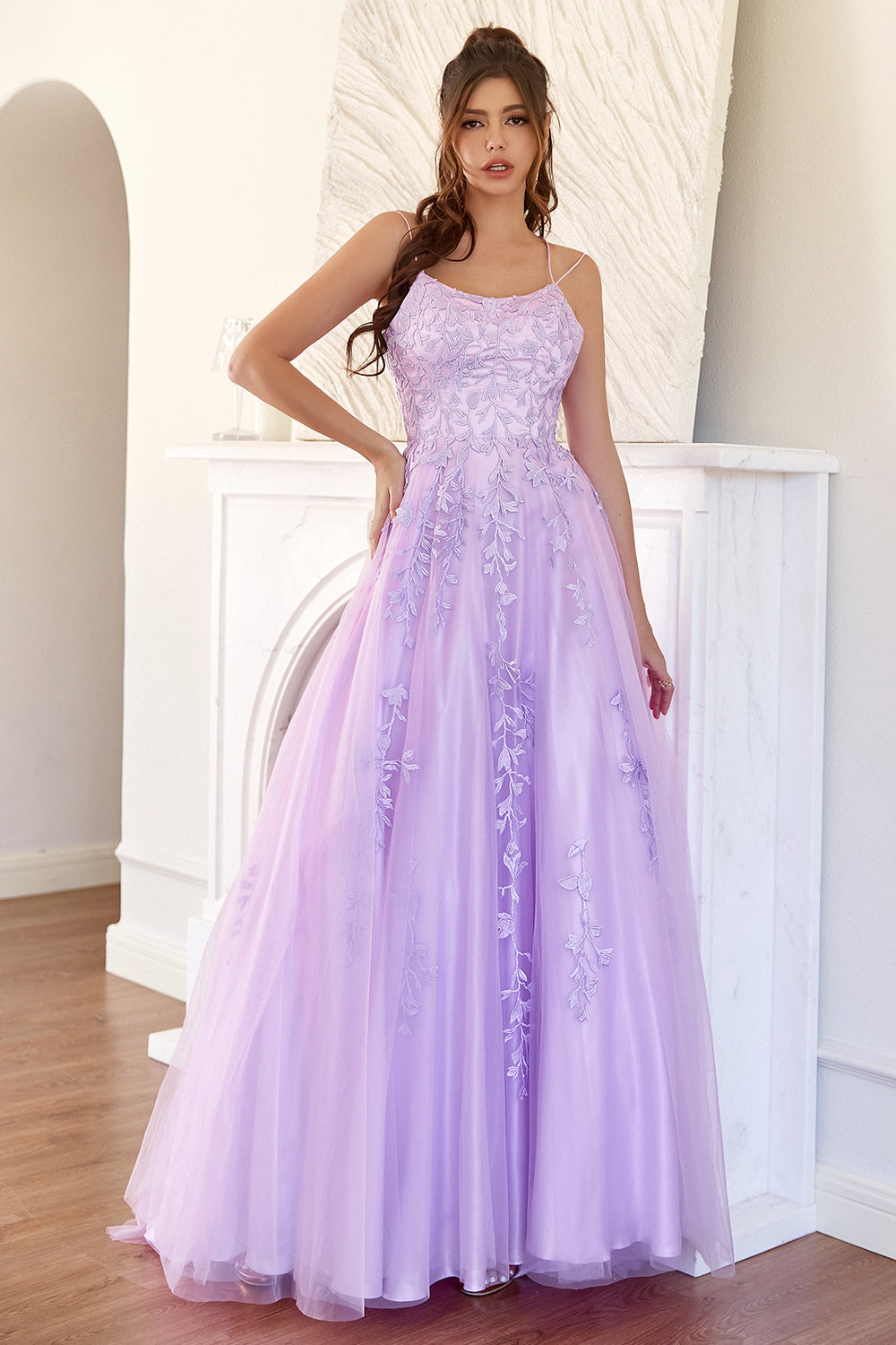 Elegante Abito da Ballo A-line lavanda