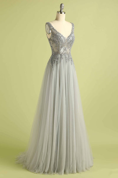 VPQILH Abiti Lunghi con Scollo a V e Spacco in Paillettes, Elegante Lungo Vestito Donna per Feste, Senza Maniche