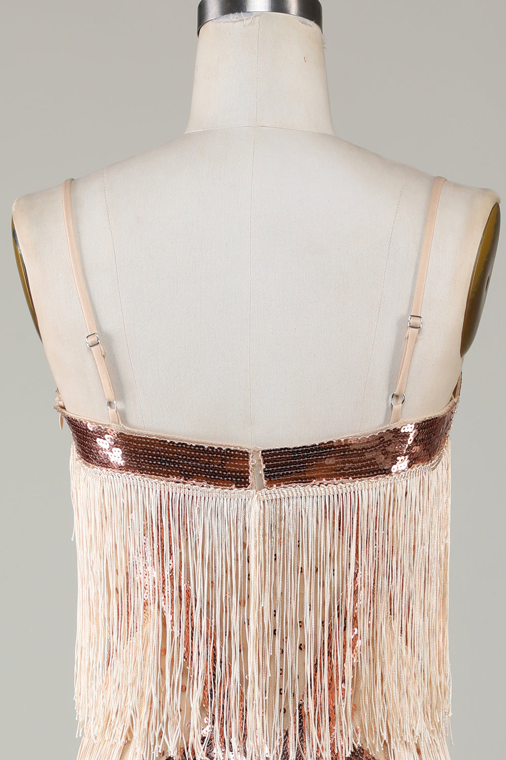 Spaghetti neri paillettes 1920s vestito con frange