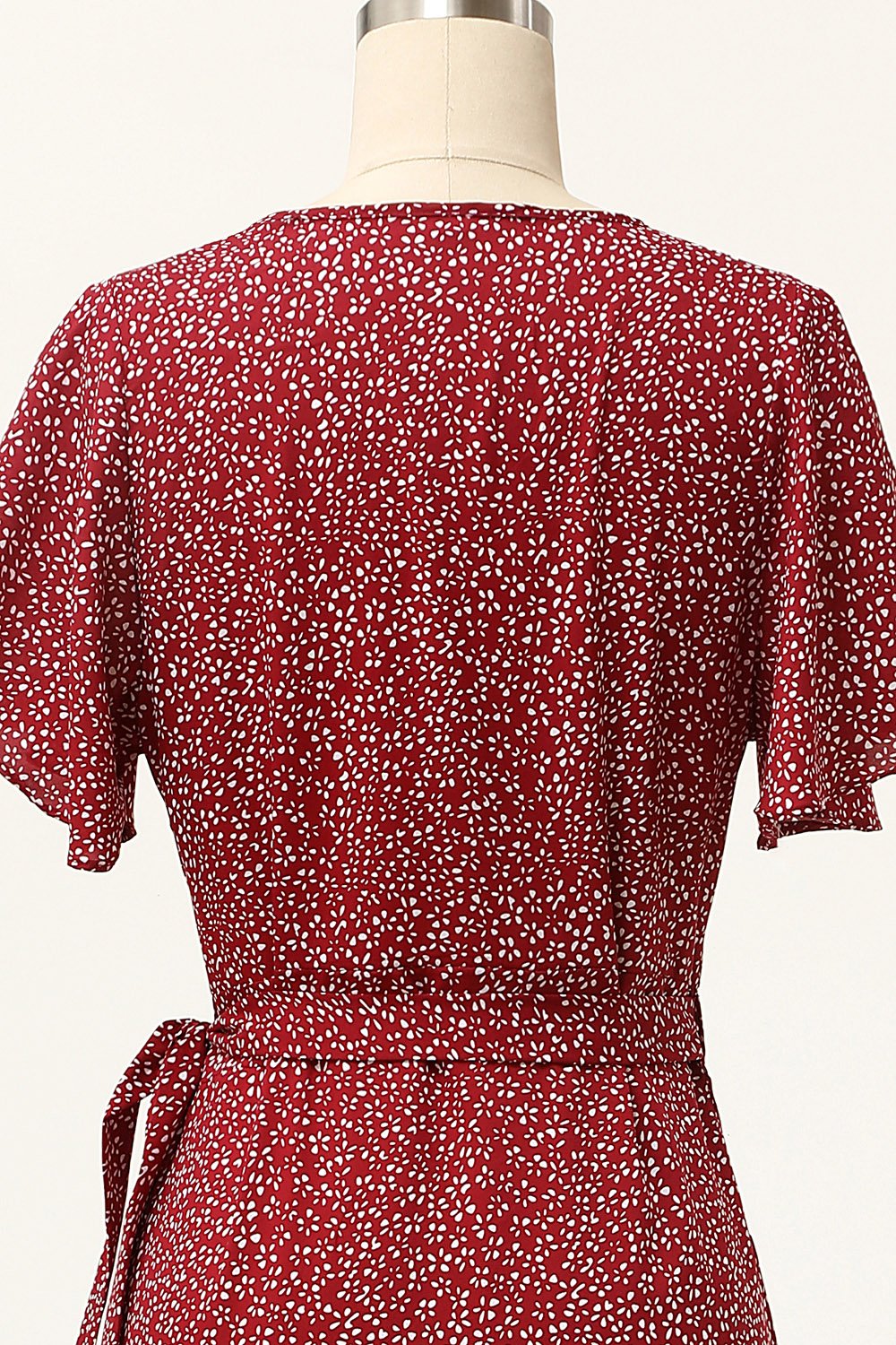 Estate Borgogna Stampa Wrap Dress Casual