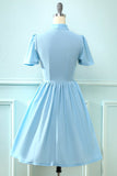 Abito Blue Vintage anni '50 con Bowknot