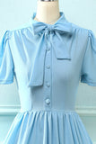 Abito Blue Vintage anni '50 con Bowknot
