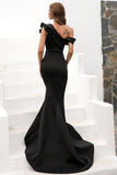 Una spalla Sirena Borgogna Prom Dress
