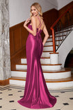 Splendida Blu Reale Sirena Spalline sottili Corsetto Abito da ballo con Split Front
