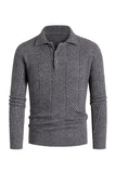 Maglione pullover da uomo grigio casual stand collar