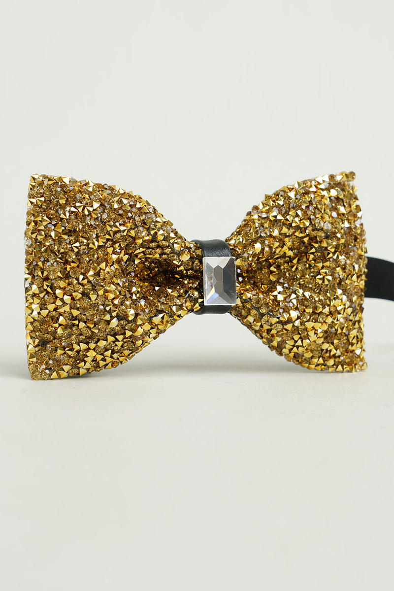 Zapaka Men Golden Adjustable Bow Tie Formal Tuxedo Bowtie – zapakait