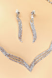 Collana di cristallo d'argento Orecchini Set di gioielli