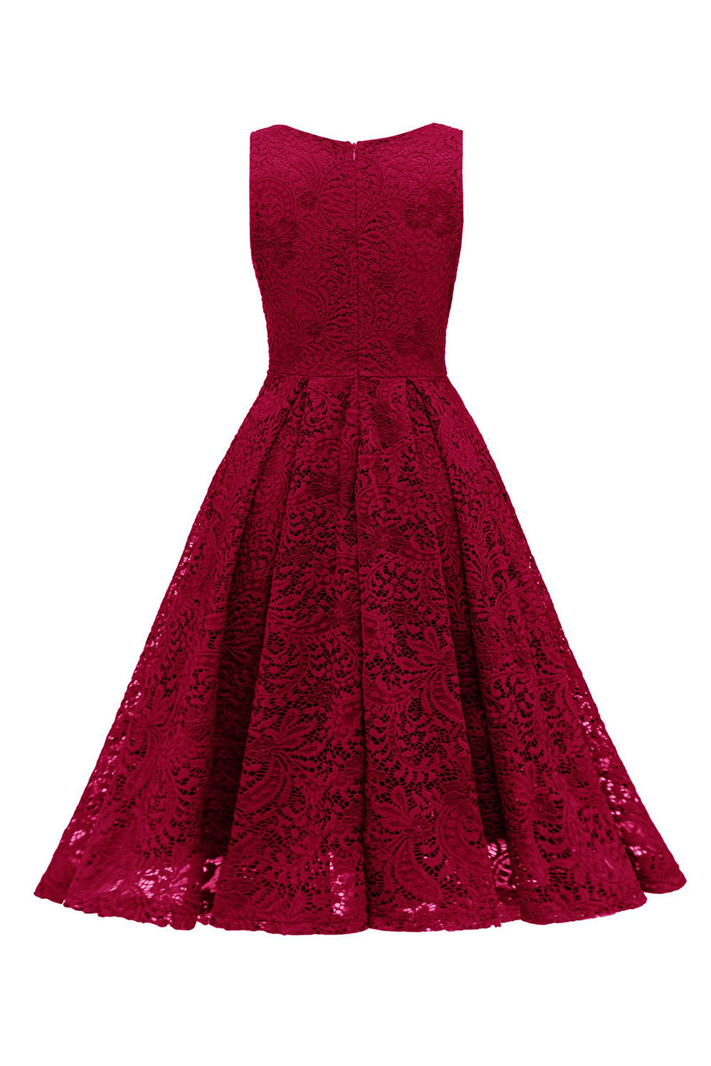 Abito in pizzo senza maniche a trapezio verde scuro