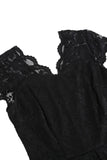 Abito anni '50 stile Hepburn in pizzo nero con scollo a V