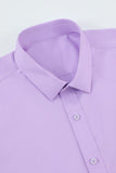 Camicia da uomo viola senza rughe a maniche lunghe solide