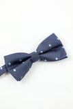 Navy Men's 5-Piece Accessory Set Cravatta e Papillon Pocket Square Flower Lapel Pin Tie Clip
