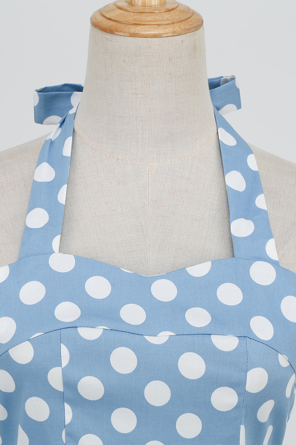 Halter Blue Polka Dots Abito anni 50