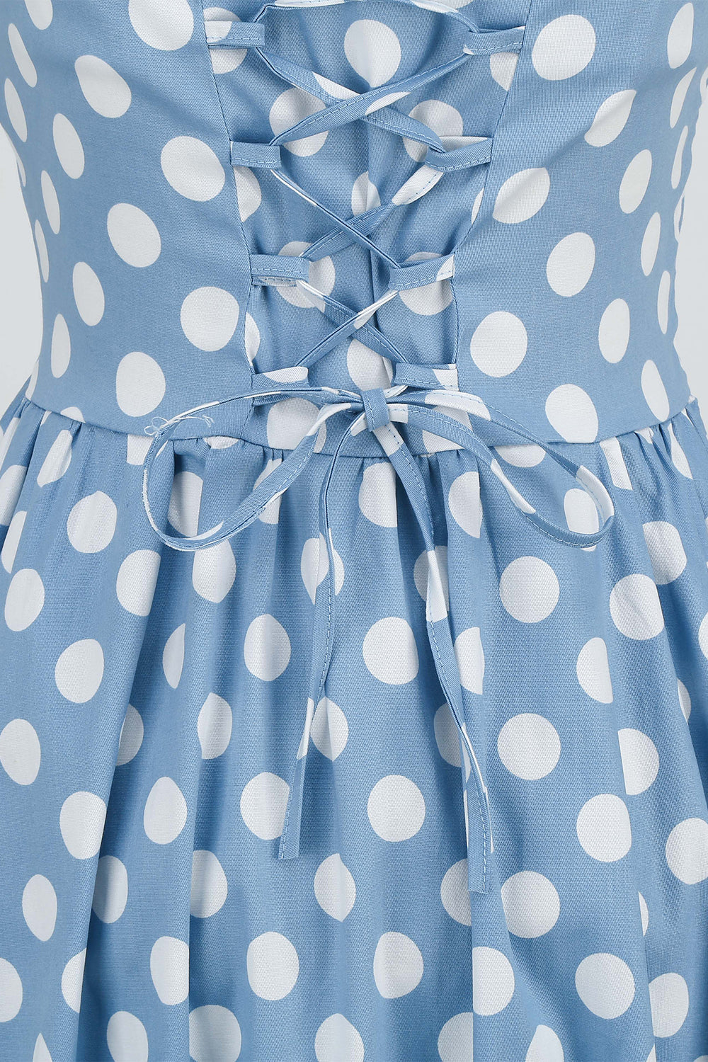 Halter Blue Polka Dots Abito anni 50