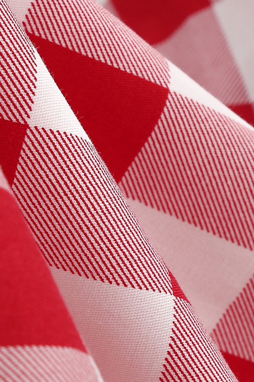 Abito scampanato rosso scozzese anni '50