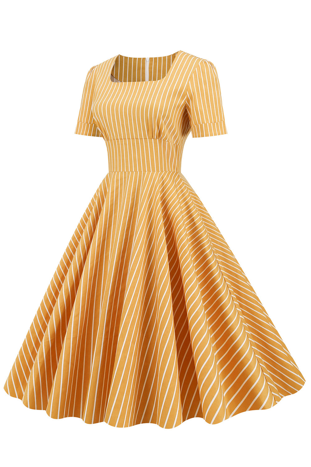 Stripes Maniche Corte 50s Swing Dress