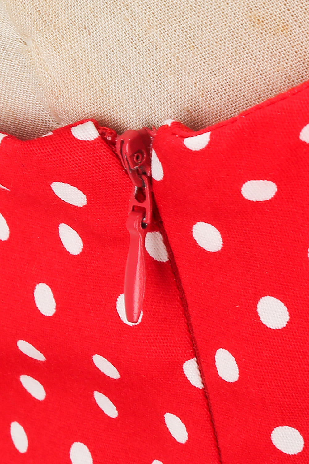 Retro Stile Halter Rosso Pois Abito 1950