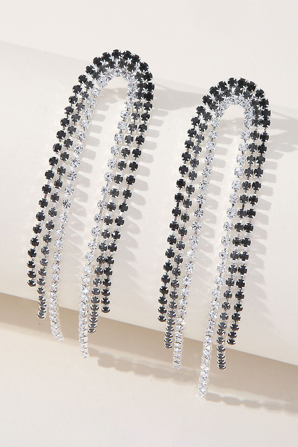 Orecchini strass nappa d'argento