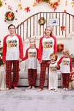 Stampa Rossa Natale Famiglia Abbinamento Pigiama Set Pigiama con Plaid