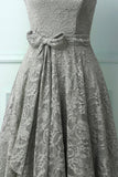 Abito longuette di pizzo grigio