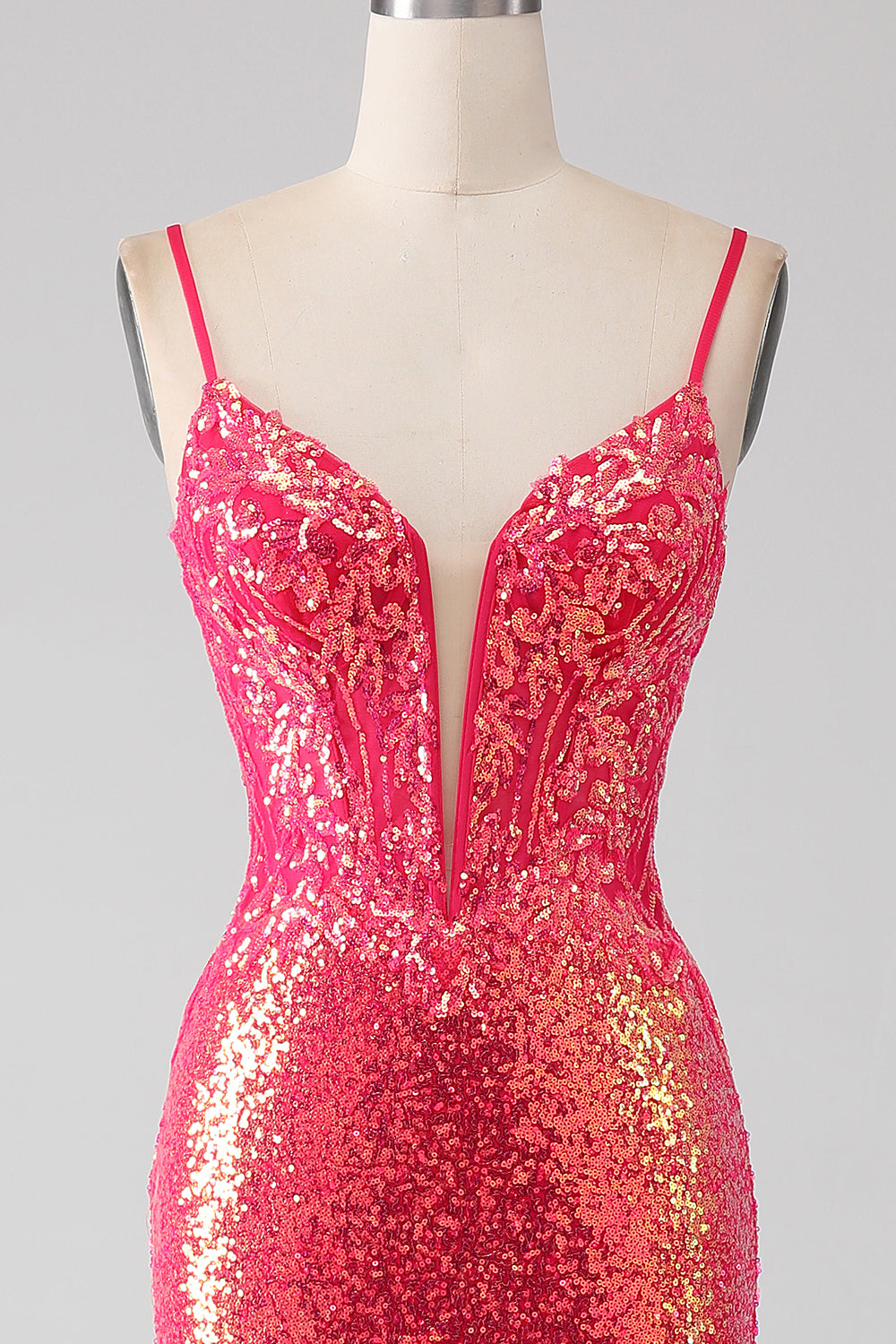 Sparkly Mermaid Fucsia Prom Dress con Paillettes